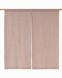 Linen noren curtains (1 pcs) in Cinnamon gingham