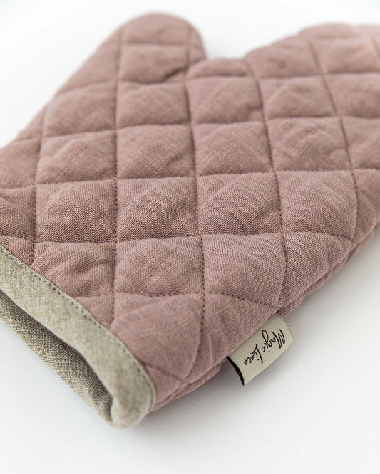 Linen oven mitt (1 pcs) in Woodrose