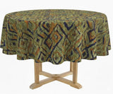Round Block Print Tablecloths