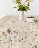 Autumn forest print Linen table runner