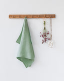 Linen tea towel in Matcha green