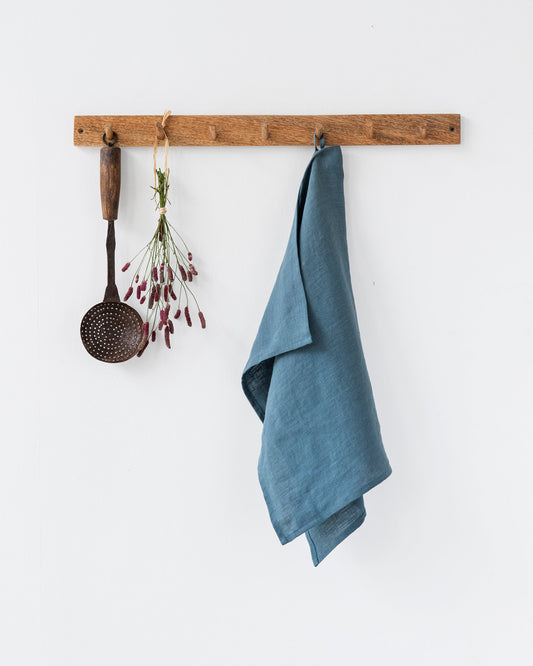 Linen tea towel in Gray blue