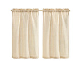 Striped Linen Kitchen Cafe Curtains - Set of 2