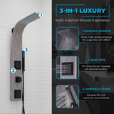 Aura Series 39 in. 2-Jetted Full Body Shower Panel System with Rainfall Showerhead and Spray Wand