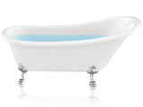 ANZZI Clawfoot Series 67" x 30" Slipper Freestanding Tub, Deep Soaking Acrylic, Reversible Drain, and Polished Chrome Claw Feet (Eagle/Lion Styles)