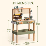 ROBUD Wooden Kids Tool Bench - Avocado Green