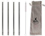 Long 9" Safer Rounded End Stainless Steel Straws for Quart Mason Jars