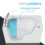 ANZZI Nimbus Series 32 in. L x 60 in. W Dual Jetted Bathtub in White with Microbubbles Jet