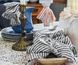 Black Pinstripe Linen Napkins - Set of 4, 8 & More