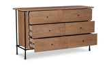 Rene 6 Drawer Dresser Brown
