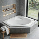 Rana 5 ft. Acrylic Center Drain Corner Bathtub in White