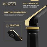 ANZZI Minimalist Single Hole Faucet, Low Arc Spout (5.91" H), 1.2 GPM Water-Saving, Durable Brass Construction, Rhino-Alloy Certified, Various Finishes