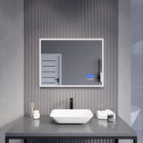 ANZZI Rectangular LED Mirror (24x31 or 27x39 in.), Copper-Free, Adjustable CCT, Defogger, with Bluetooth & Magnifying Variants