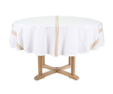 Round Tablecloth 63 inch - Striped Cotton Tablecloth