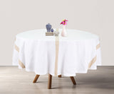 Round Tablecloth 63 inch - Striped Cotton Tablecloth