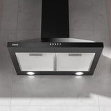 CIARRA 24 Inch Black Wall Mount Range Hood 450CFM Vent Hood Pyramid with Black Stove Hood Painting CAB60206P-OW