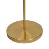 Majestic Brass Ring Base Curved Floor Lamp with Triangle White Drum Shade