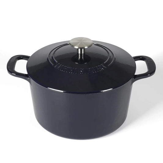 Martha Stewart Gatwick 4 Quart Enamel Cast Iron Dutch Oven - Navy Blue