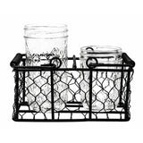 Chicken Wire Caddy for 2 Half Pint 8oz Mason Jars