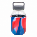 Mason Jar Lifestyle 32oz Quart Glass Water Bottle with Silicone Sleeve & Carry Handle
