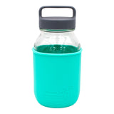 Mason Jar Lifestyle 32oz Quart Glass Water Bottle with Silicone Sleeve & Carry Handle