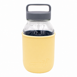 Mason Jar Lifestyle 32oz Quart Glass Water Bottle with Silicone Sleeve & Carry Handle