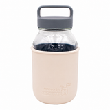 Mason Jar Lifestyle 32oz Quart Glass Water Bottle with Silicone Sleeve & Carry Handle