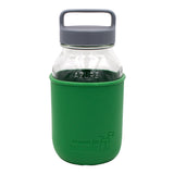 Mason Jar Lifestyle 32oz Quart Glass Water Bottle with Silicone Sleeve & Carry Handle