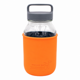 Mason Jar Lifestyle 32oz Quart Glass Water Bottle with Silicone Sleeve & Carry Handle