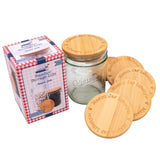 Bamboo Storage Stopper Lids for Mason Jars 6 Pack