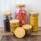 Bamboo Storage Stopper Lids for Mason Jars 6 Pack