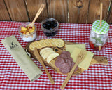 Travel Bamboo Utensil Set With Cotton Roll-Up Carrying Case