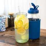 Extra Long 11 3/4" Glass Straws for Half Gallon Mason Jars 4 Pack + Cleaner
