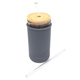 Long 9" Glass Straws for Quart Mason Jars 4 Pack + Cleaner