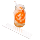 Long 9" Glass Straws for Quart Mason Jars 4 Pack + Cleaner