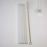 Long 9" Glass Straws for Quart Mason Jars 4 Pack + Cleaner