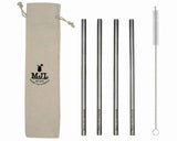 Long 9" Stainless Steel Smoothie Straws for Quart Mason Jars