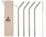 Long Thin Bent Stainless Steel Straws for Quart Mason Jars