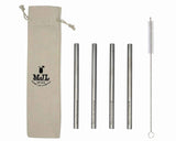 Medium 7 ¼" Stainless Steel Smoothie Straws for Pint Mason Jars