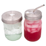 Straw Hole Tumbler Stainless Steel Lids for Mason Jars 5 Pack