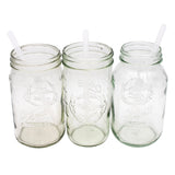 Long 9" Silicone Reusable Straws for Quart or Pint & Half Mason Jars 6 Pack
