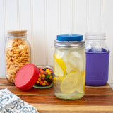 Long 9" Silicone Reusable Straws for Quart or Pint & Half Mason Jars 6 Pack