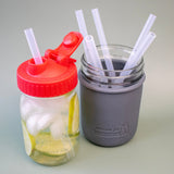 Medium 7 1/4" Silicone Reusable Straws for Pint Mason Jars 8 Pack