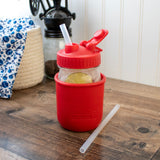 Medium 7 1/4" Silicone Reusable Straws for Pint Mason Jars 8 Pack