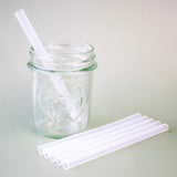Short 5 3/4" Silicone Reusable Straws for Half Pint Mason Jars 10 Pack