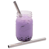 Medium 7 ¼" Stainless Steel Extra Thick Boba Straws for Pint Mason Jars