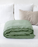 Matcha green linen duvet cover