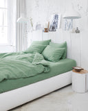 Matcha green linen sheet set (4 pcs)