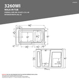 ANZZI Nimbus Series 32 in. L x 60 in. W Dual Jetted Bathtub in White with Microbubbles Jet