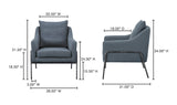 Archer Accent Chair Slate Blue Linen Blend